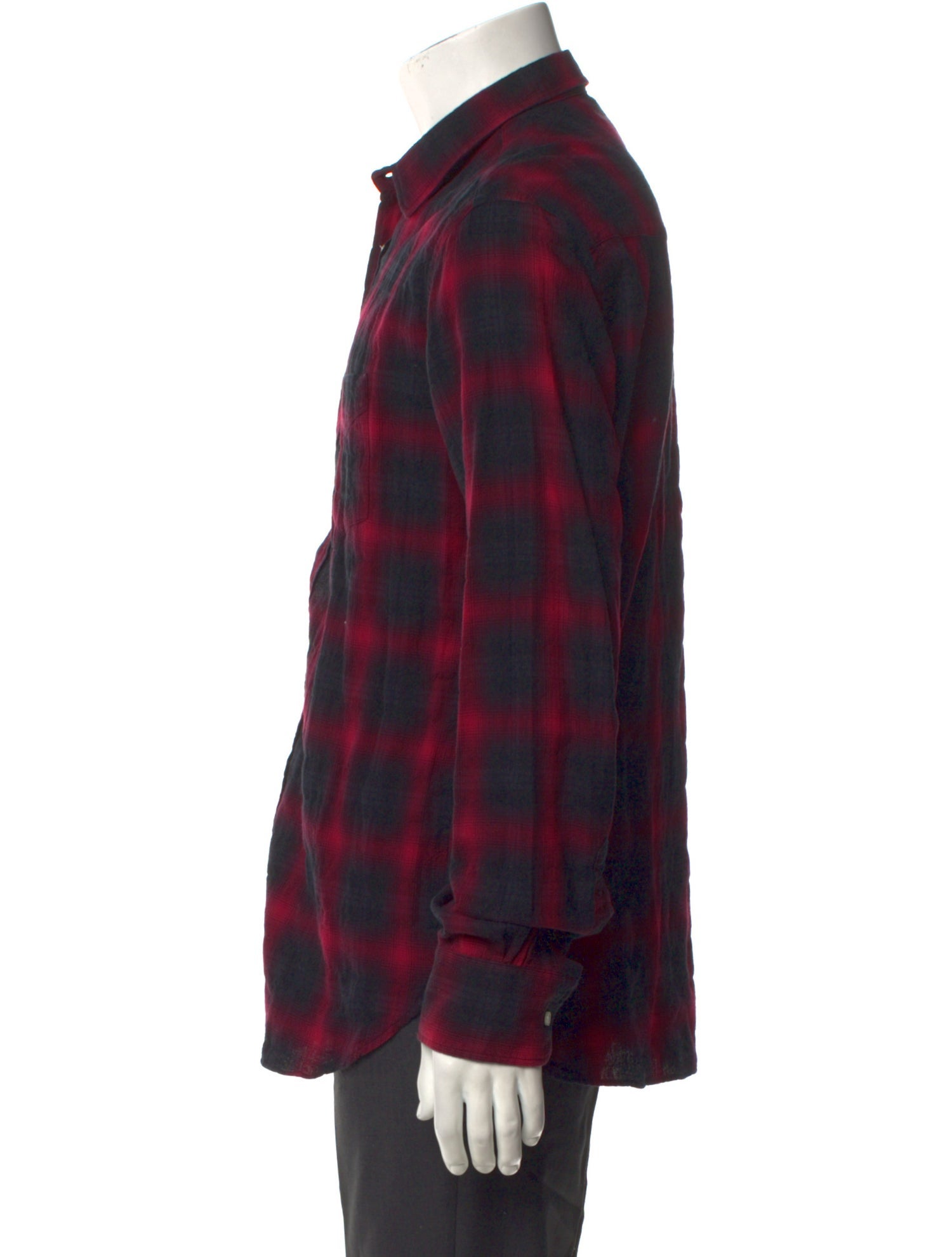 Officine Generale Plaid Print Long Sleeve Shirt