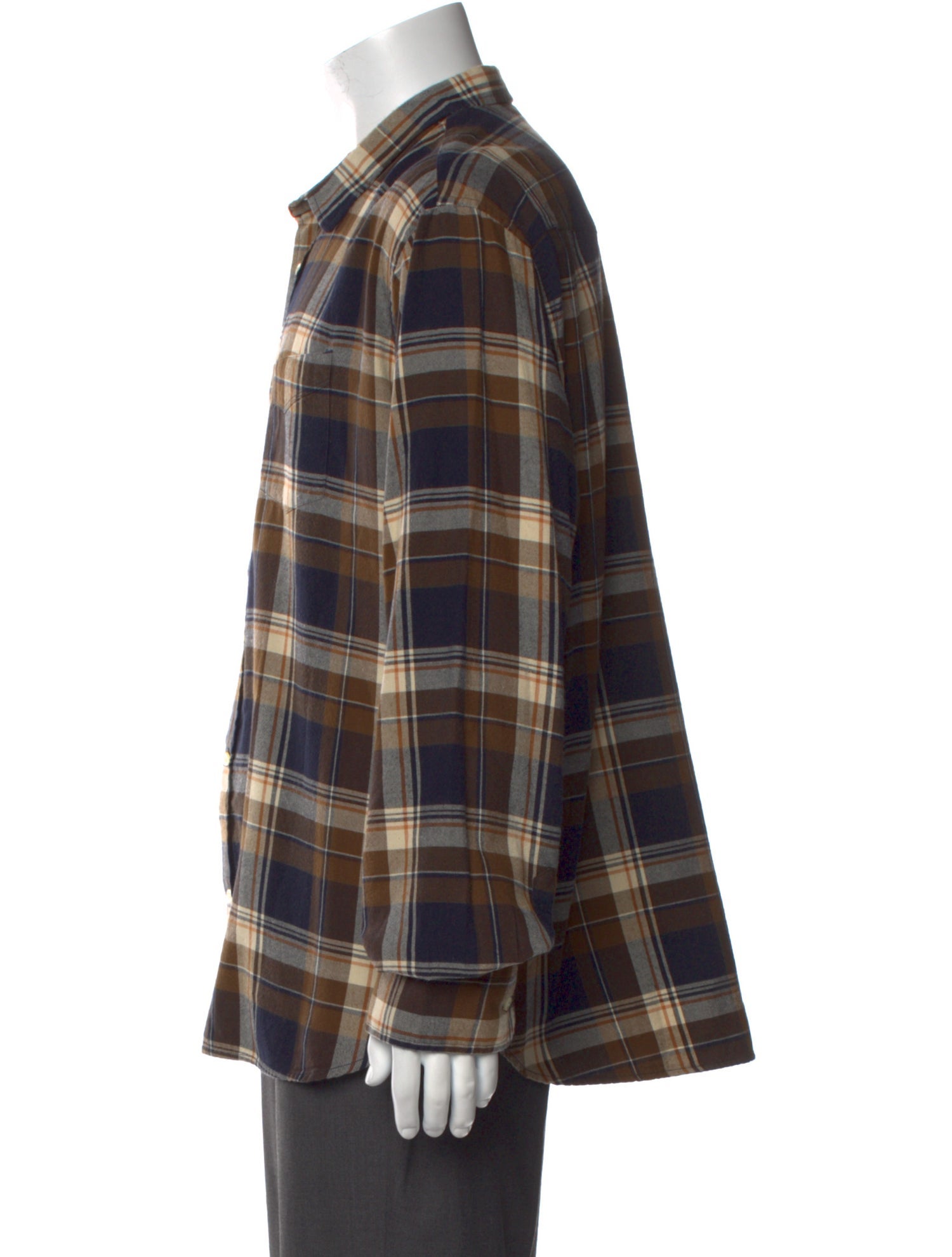 Officine Generale Plaid Print Long Sleeve Shirt