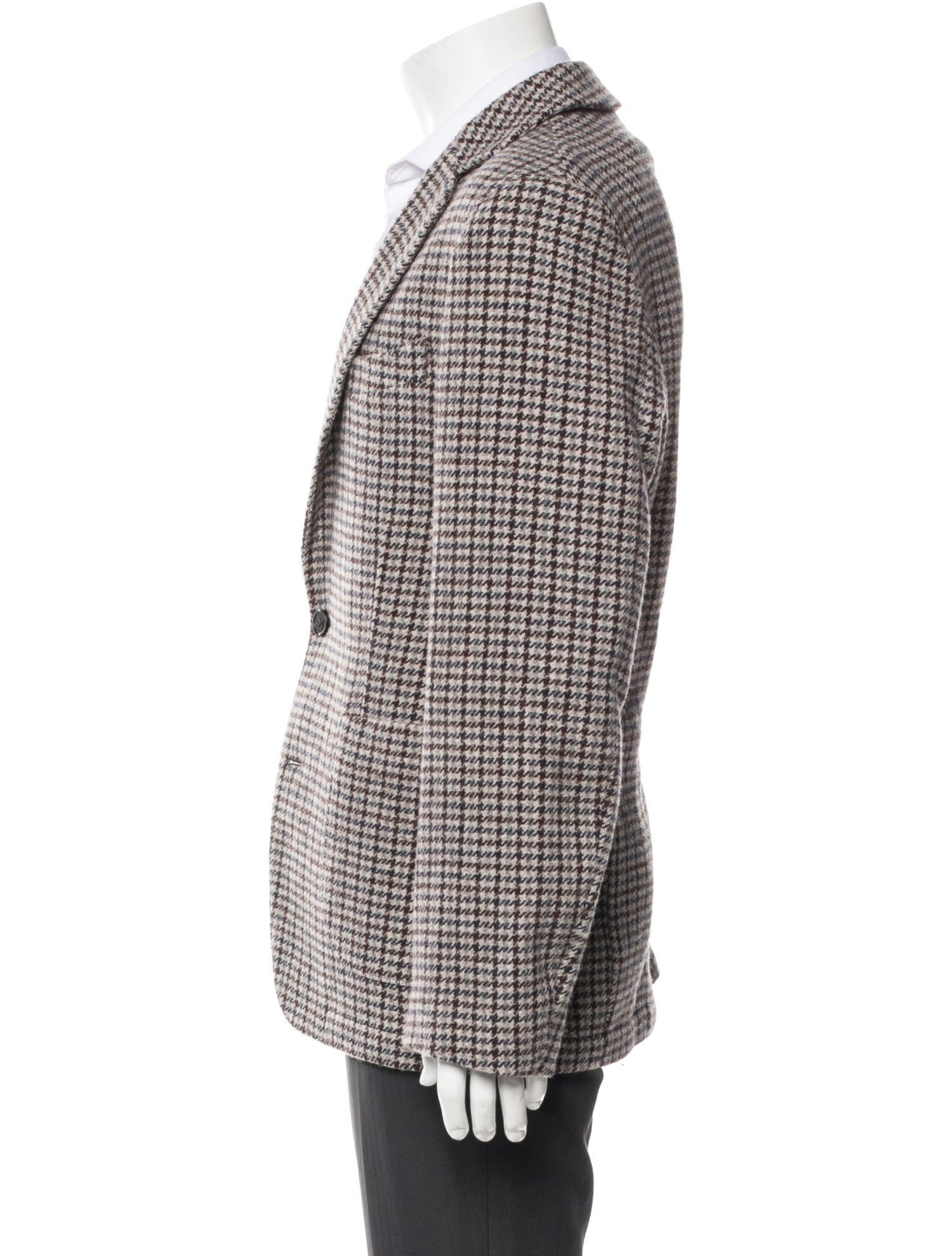 Officine Generale Wool Houndstooth Print Sport Coat