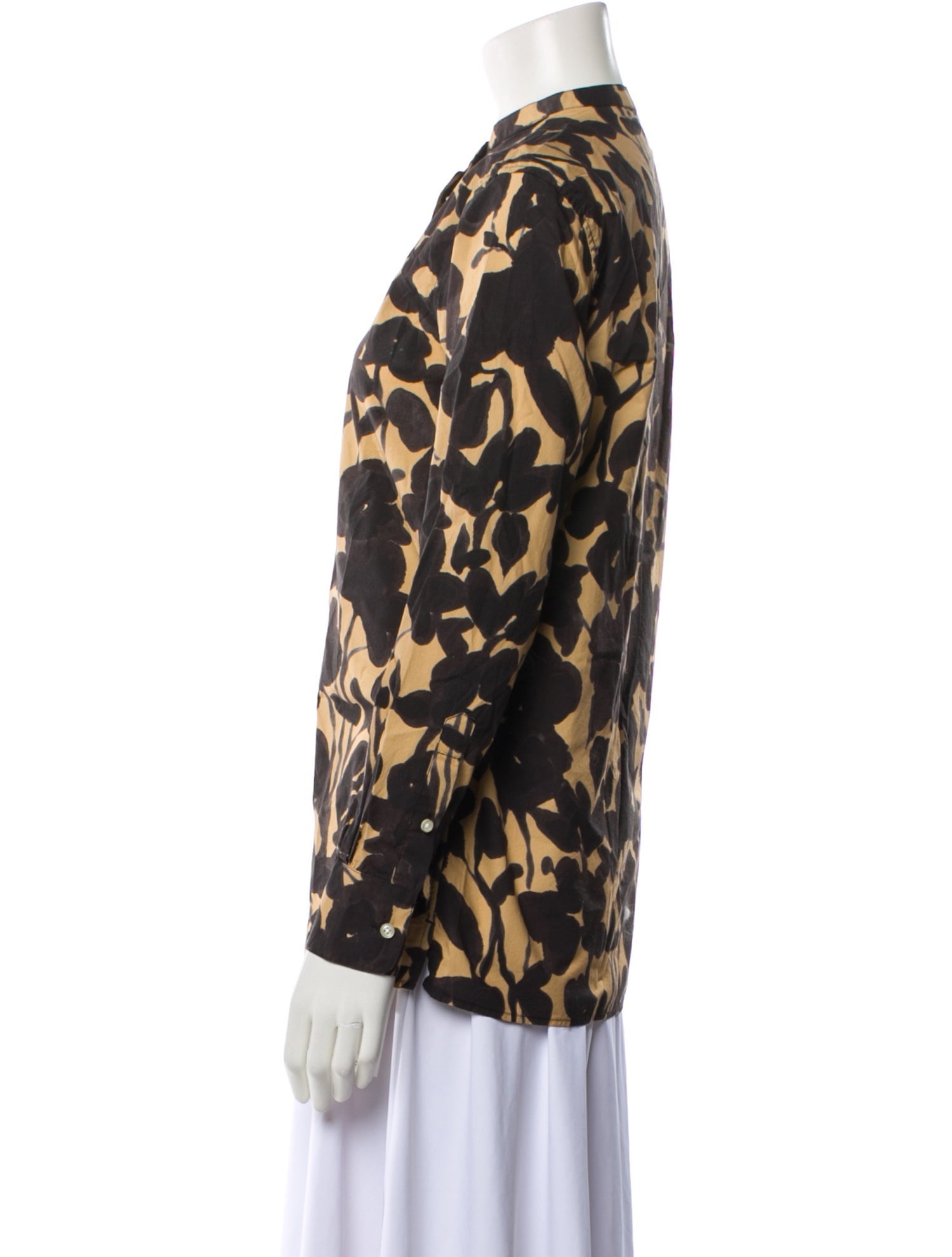 Officine Generale Printed Mock Neck Blouse w/ Tags