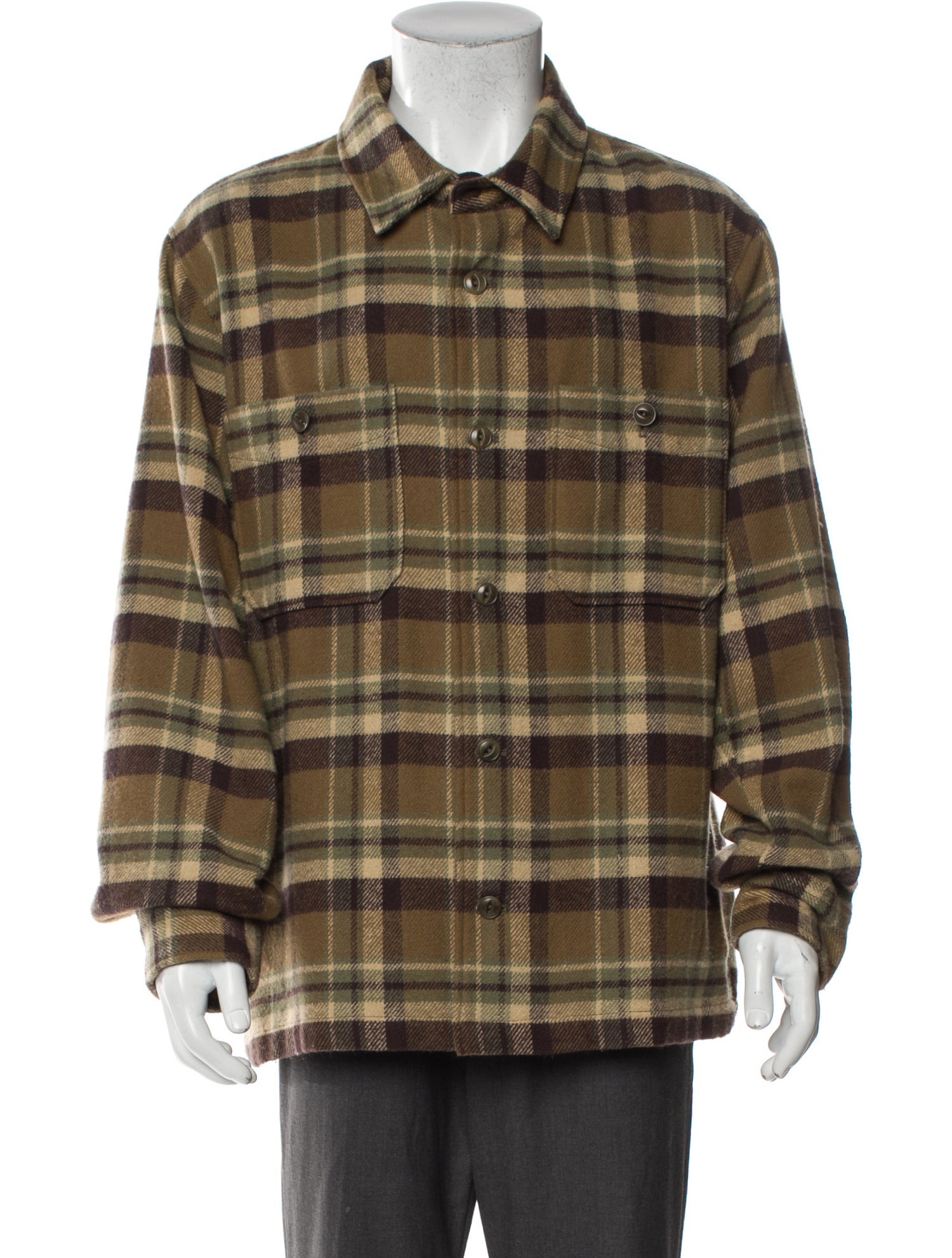 Officine Generale Plaid Print Trucker Jacket