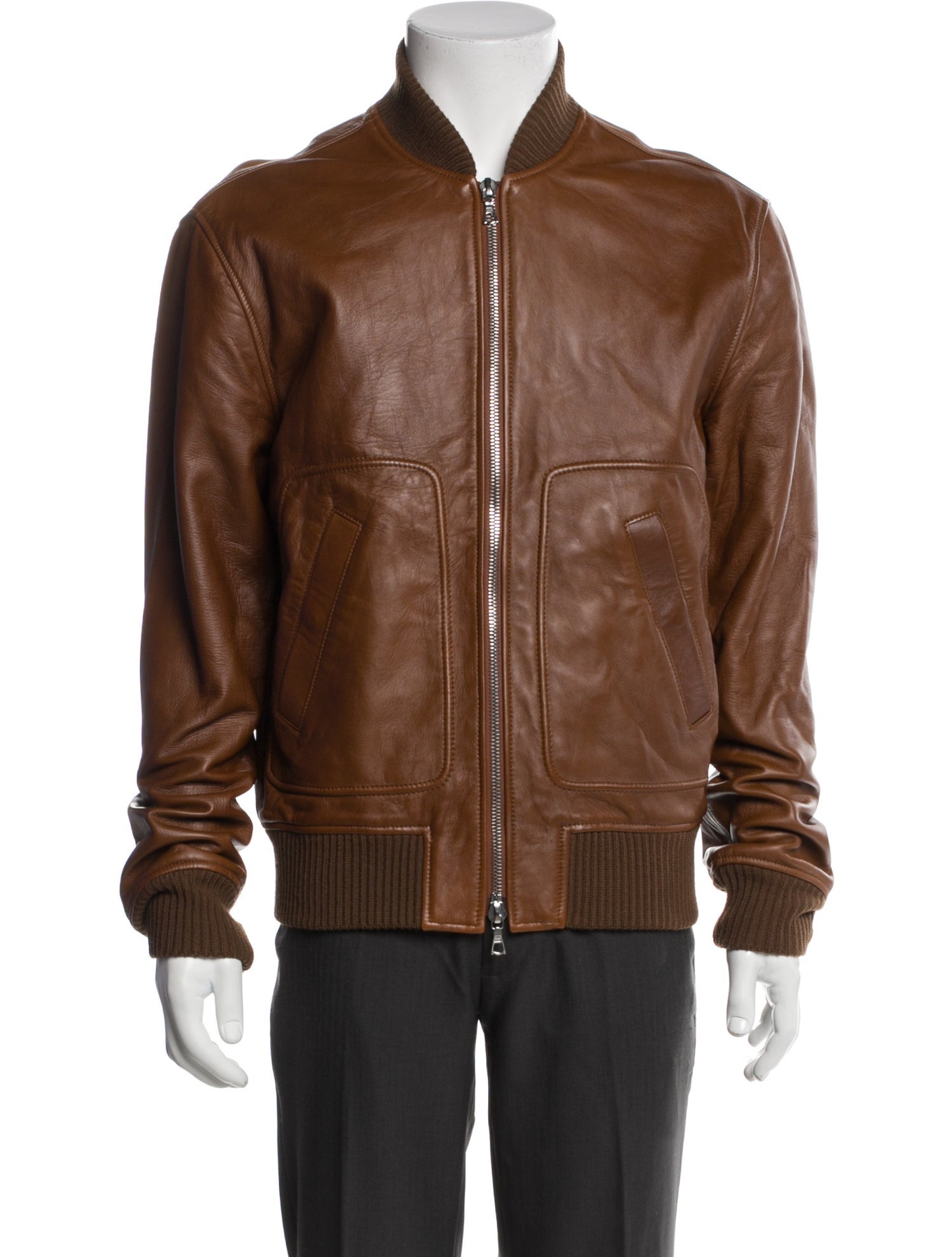 Officine Generale Lamb Leather Bomber Jacket