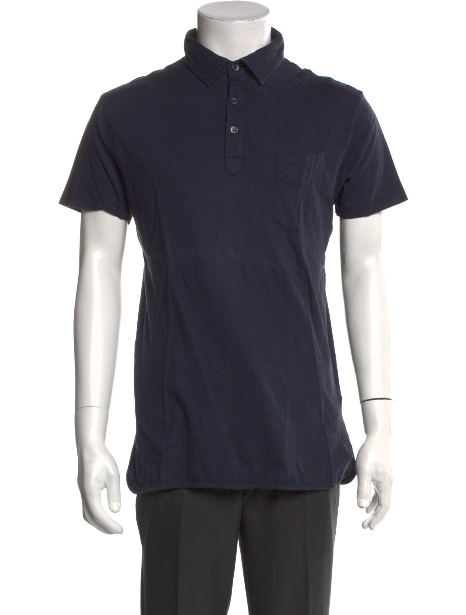 Officine Generale Crew Neck Short Sleeve Polo Shirt