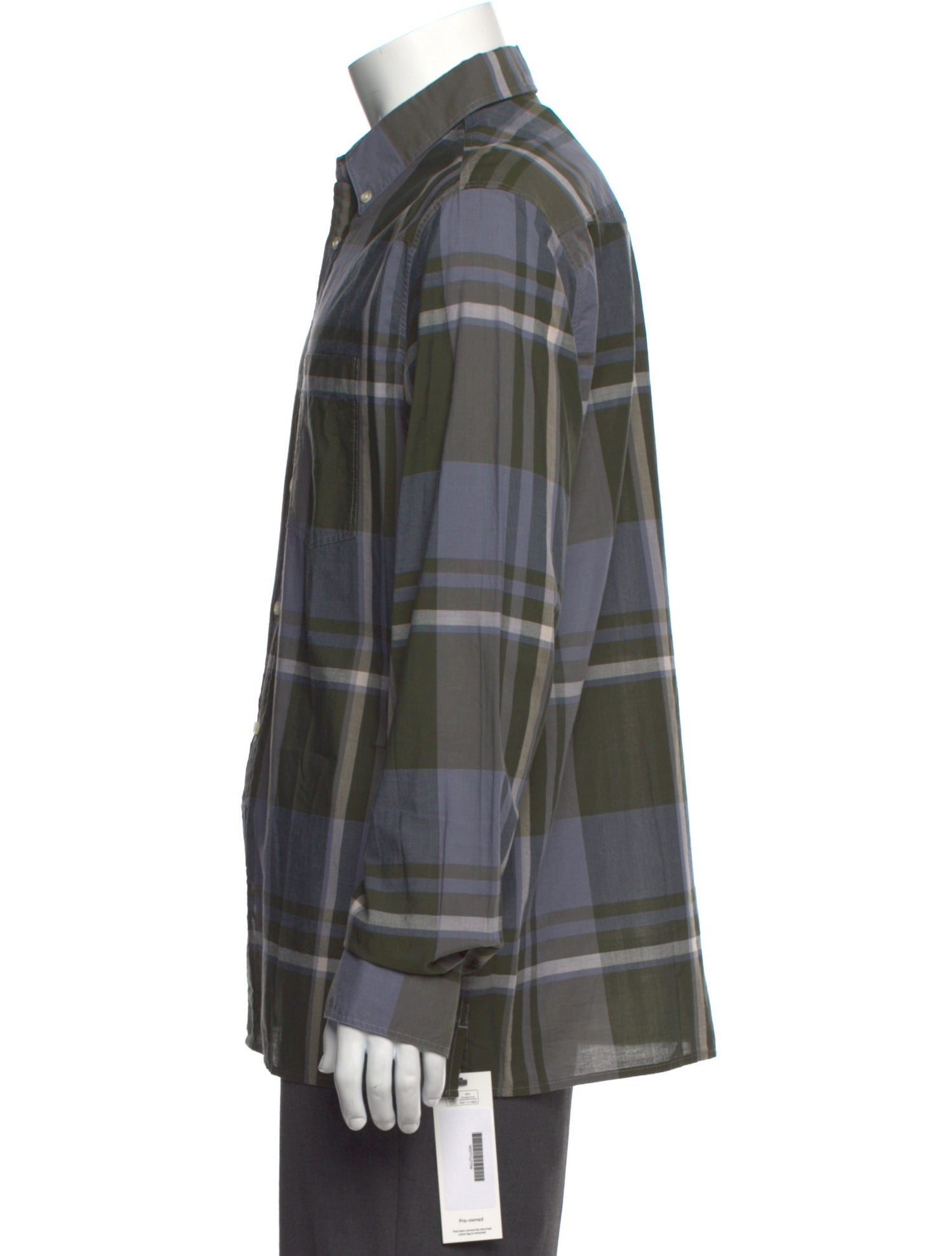 Officine Generale Plaid Print Long Sleeve Shirt