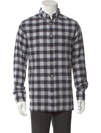 Officine Generale Plaid Print Long Sleeve Shirt