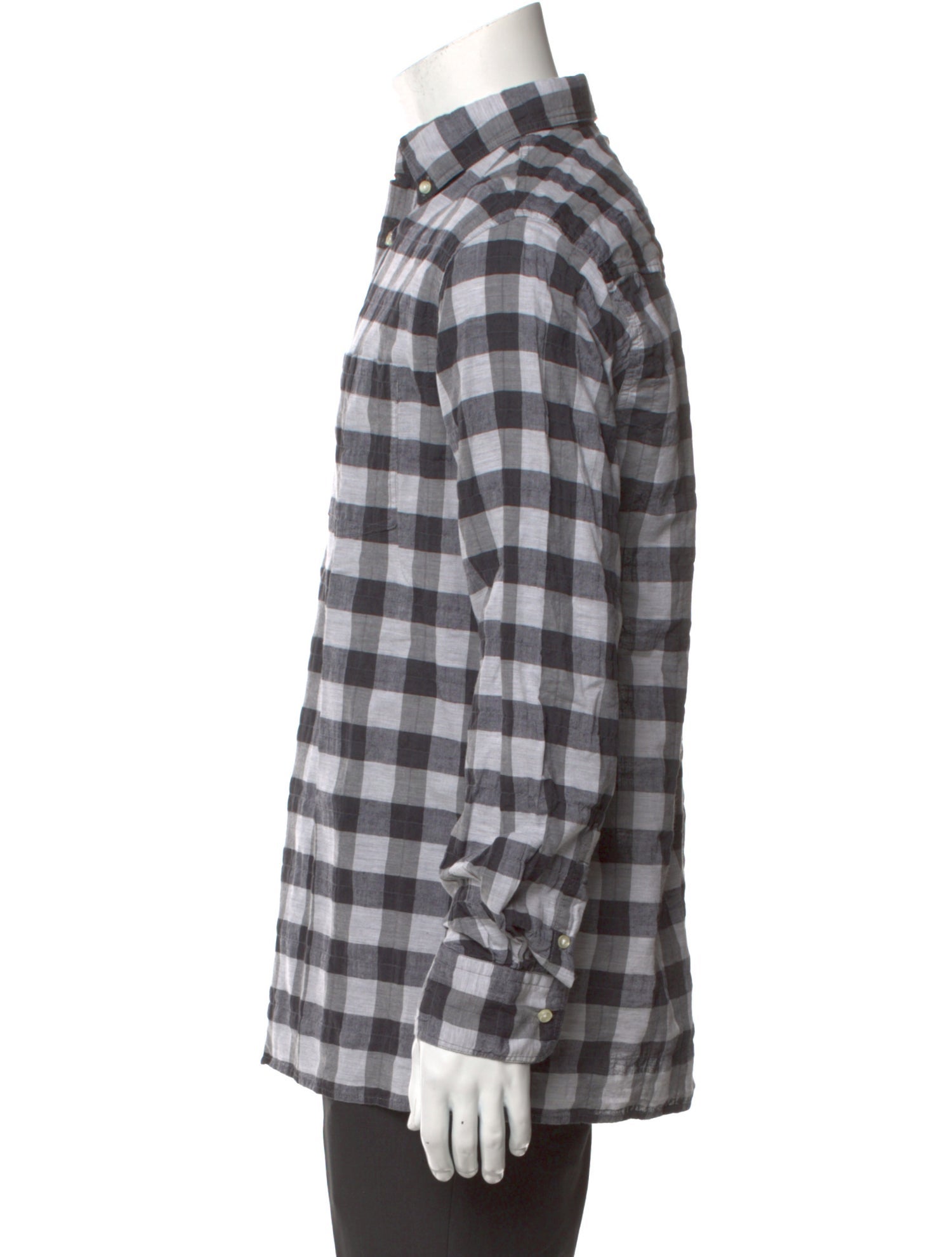 Officine Generale Plaid Print Long Sleeve Shirt