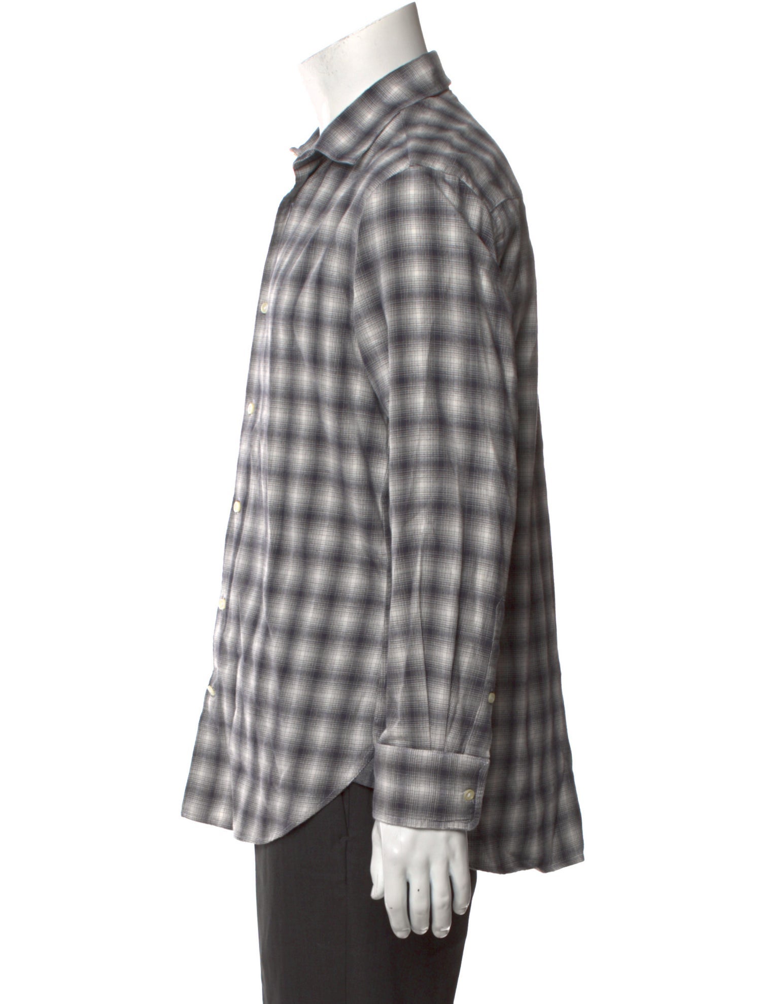 Officine Generale Plaid Print Long Sleeve Shirt