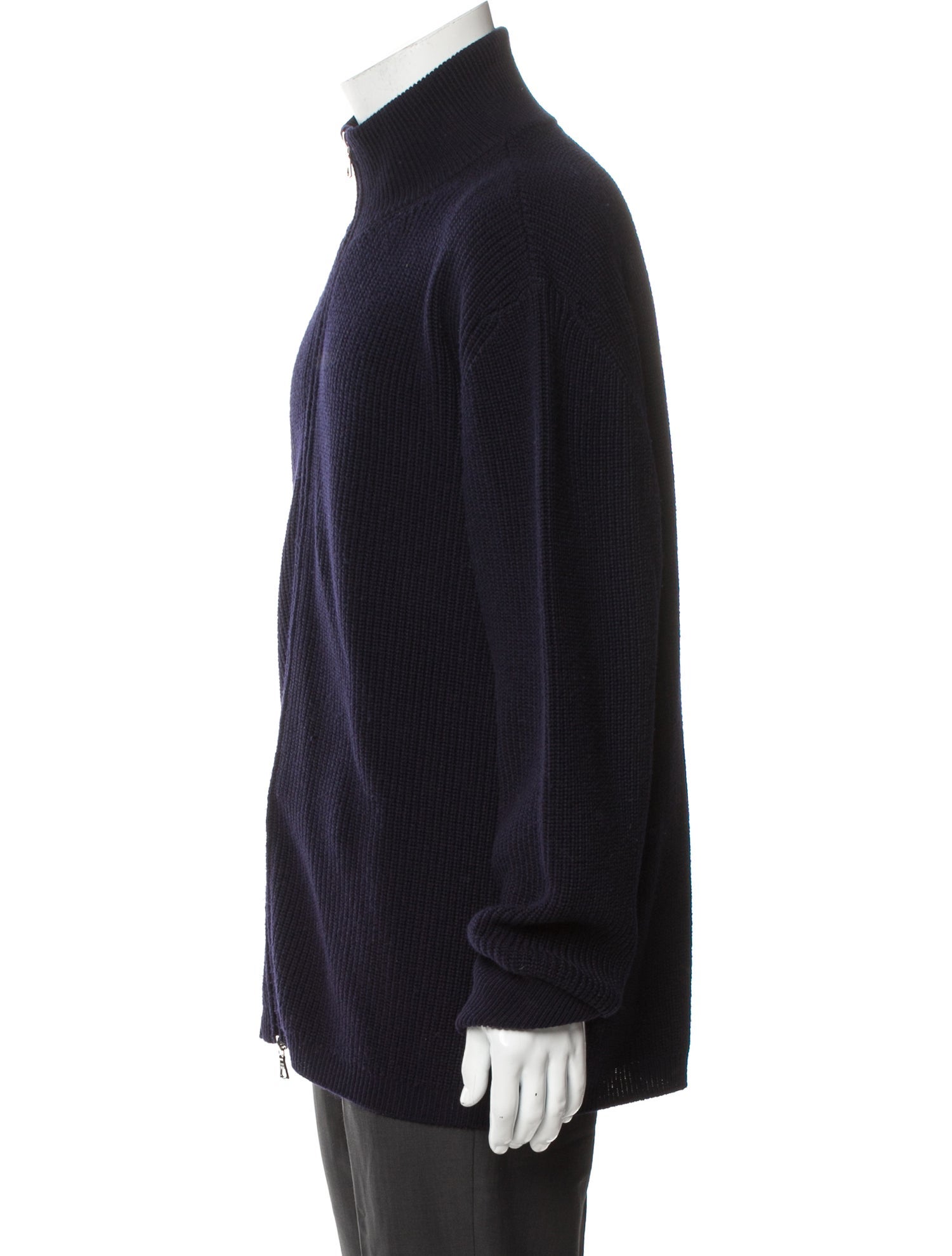 Officine Generale Wool Turtleneck Cardigan