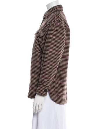 Officine Generale Virgin Wool Houndstooth Print Coat