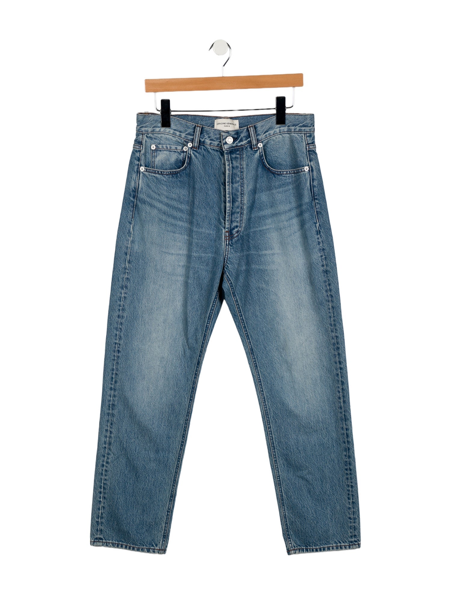 Officine Generale High-Rise Straight Leg Jeans