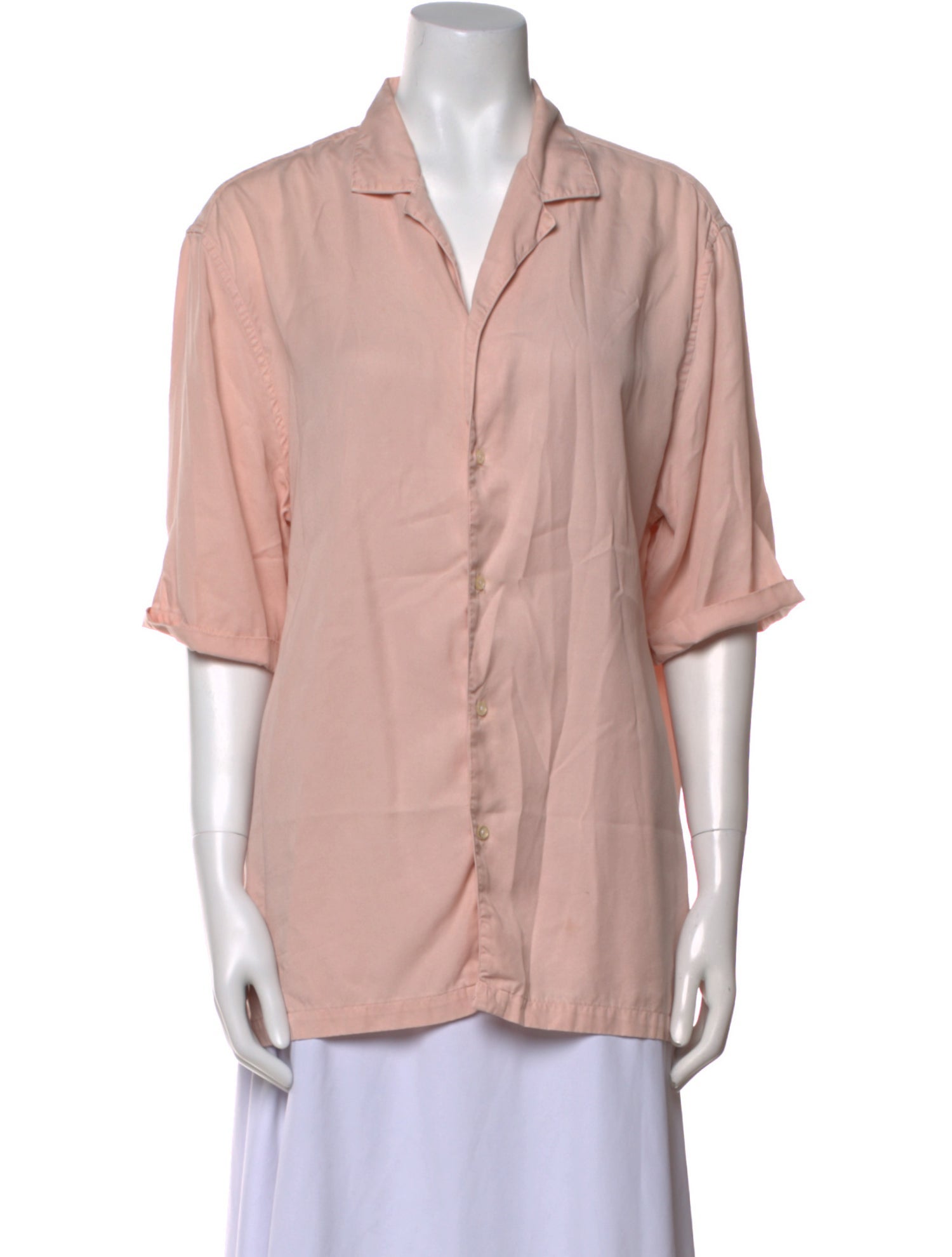Officine Generale V-Neck Short Sleeve Button-Up Top