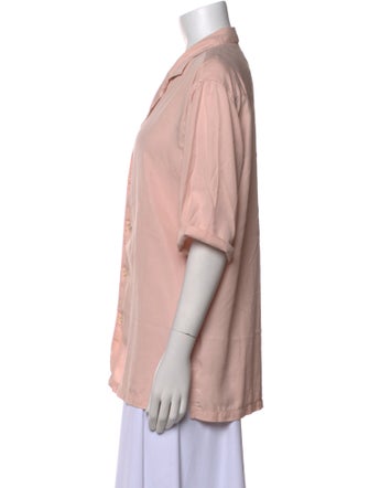 Officine Generale V-Neck Short Sleeve Button-Up Top