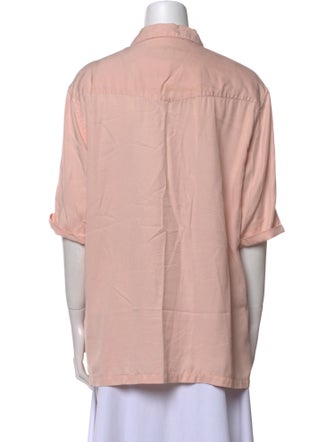 Officine Generale V-Neck Short Sleeve Button-Up Top