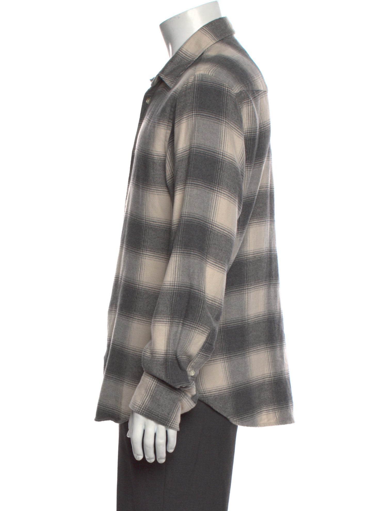 Officine Generale Plaid Print Long Sleeve Shirt