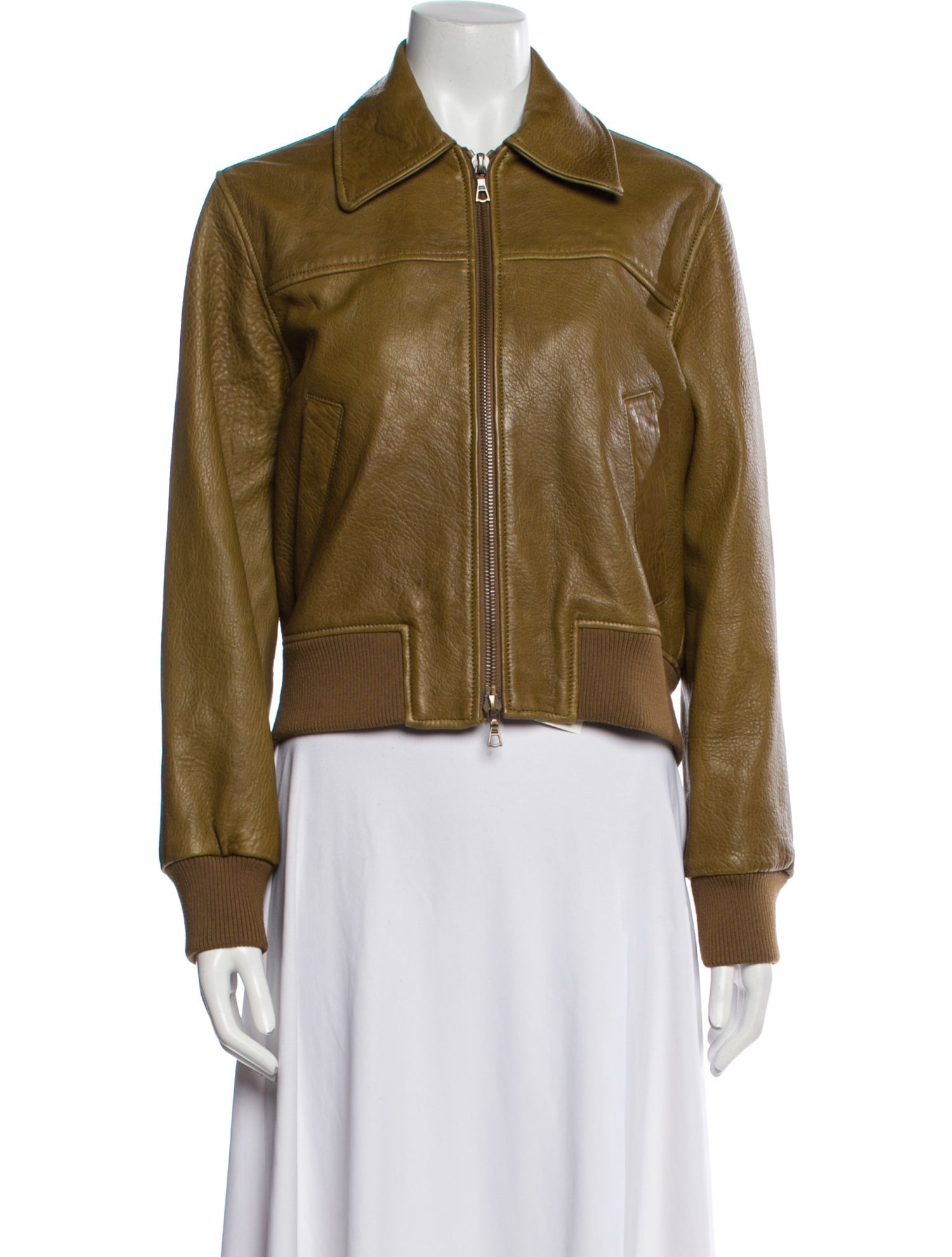 Officine Generale Lamb Leather Biker Jacket