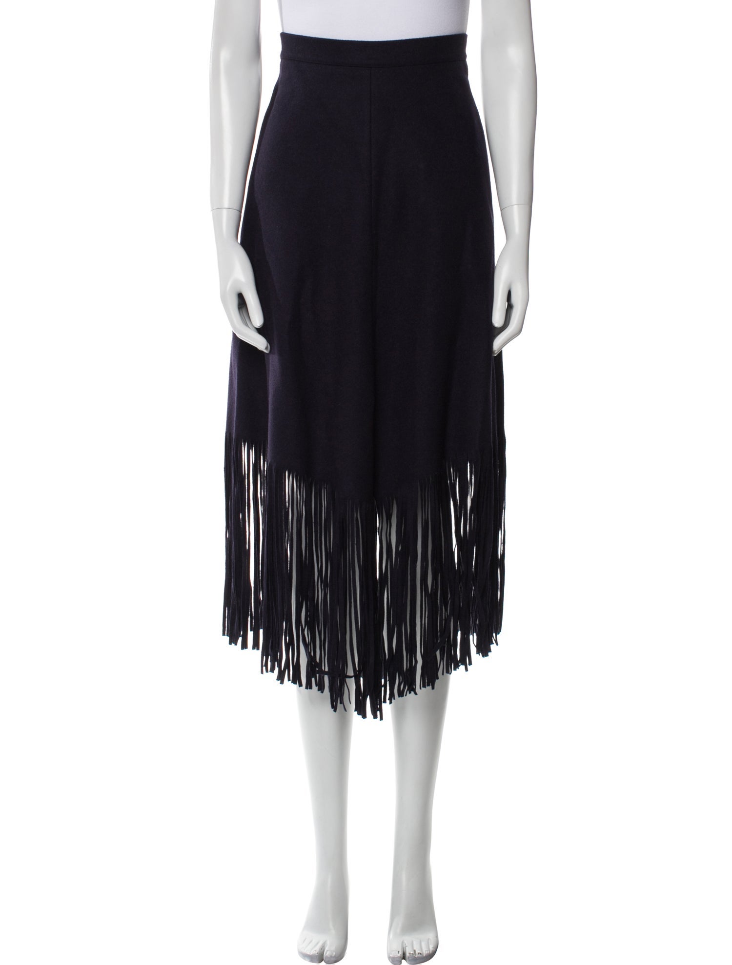 Officine Generale Fringe Trim Accent Knee-Length Skirt