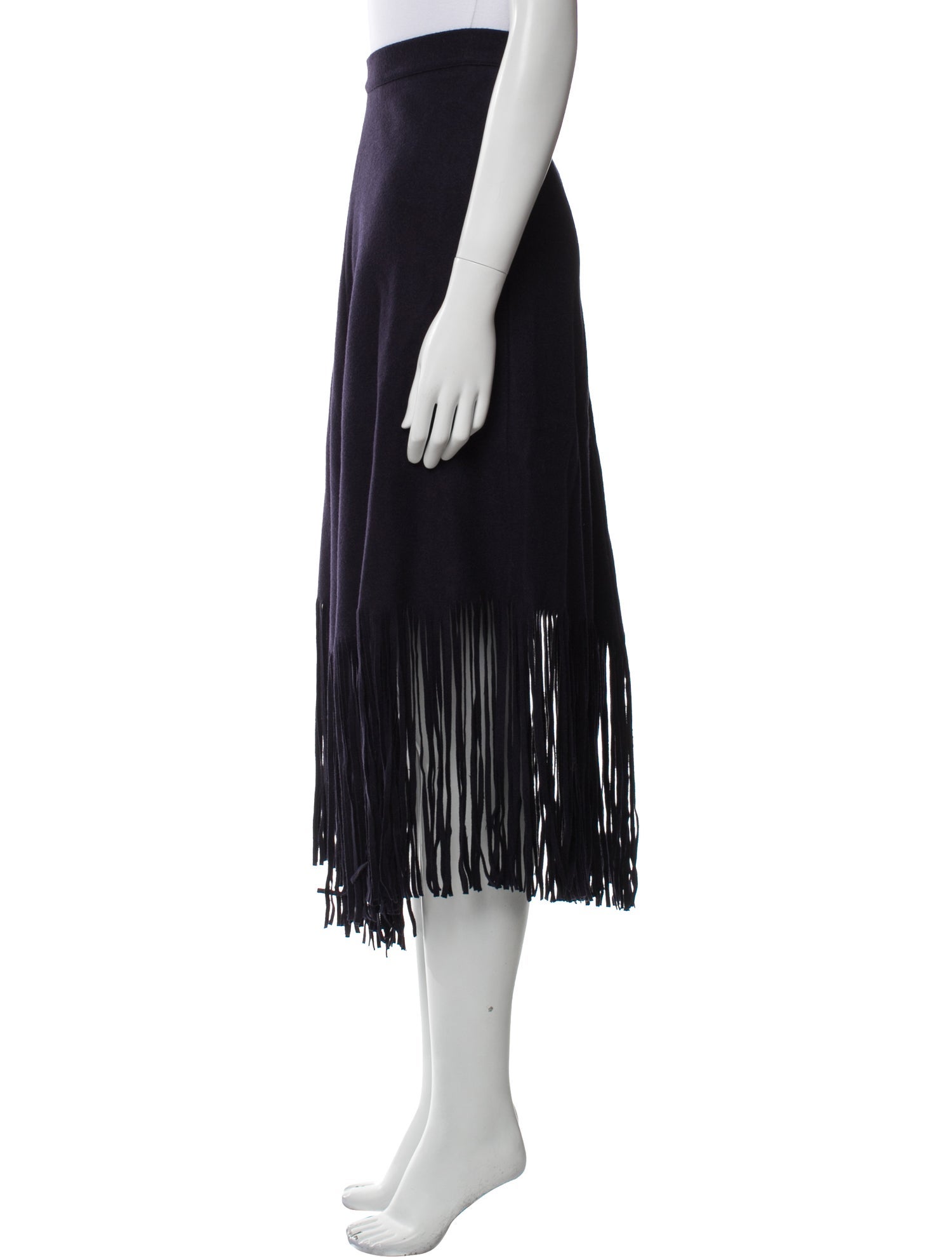 Officine Generale Fringe Trim Accent Knee-Length Skirt