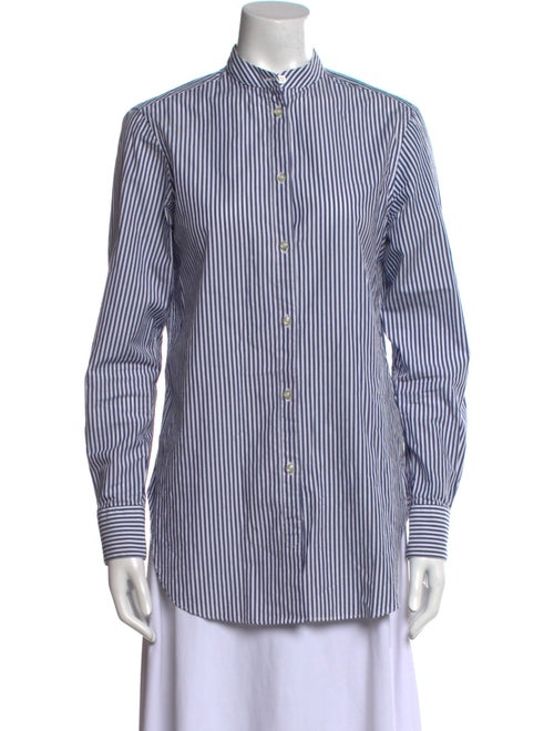 Officine Generale Striped Long Sleeve Button-Up Top
