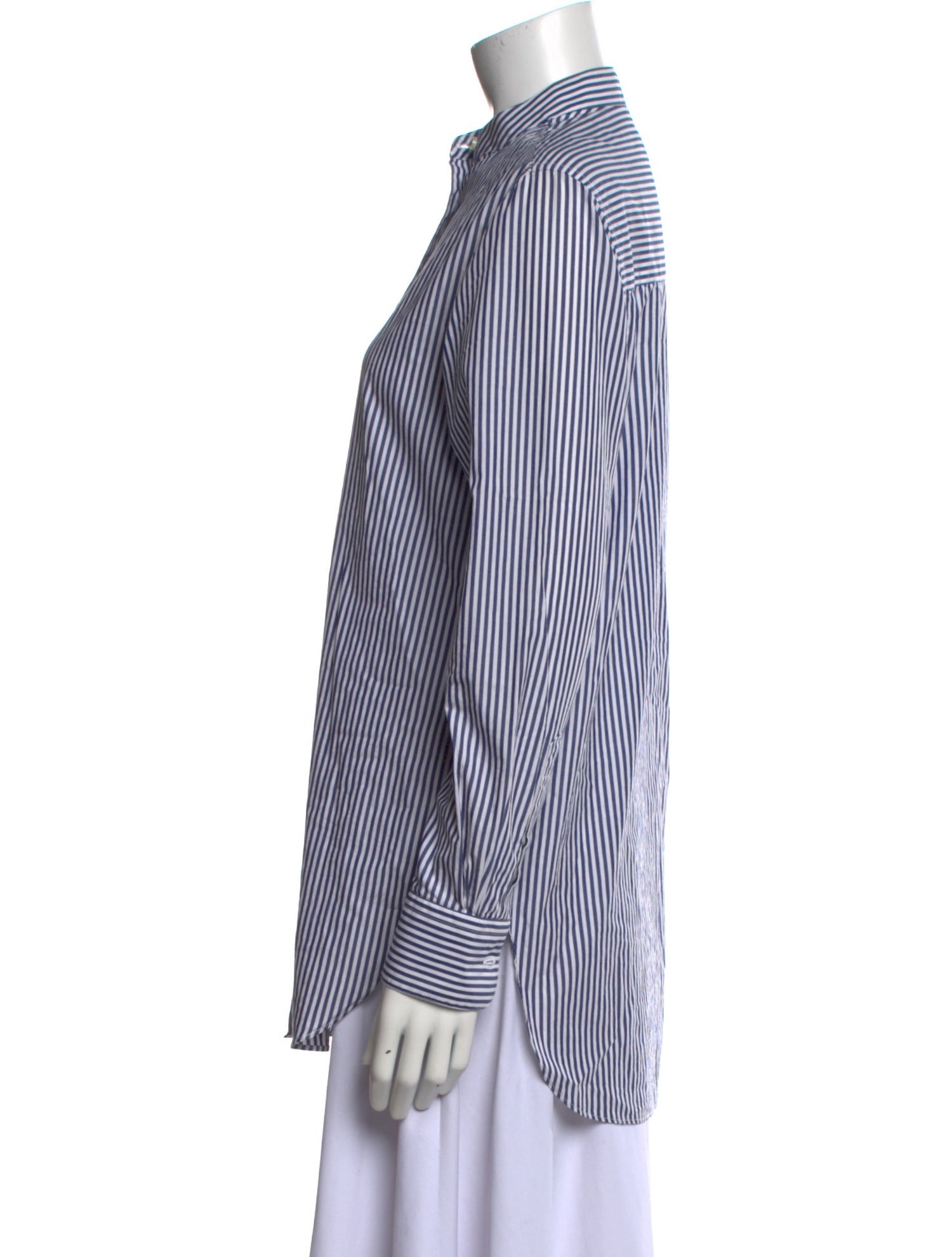 Officine Generale Striped Long Sleeve Button-Up Top