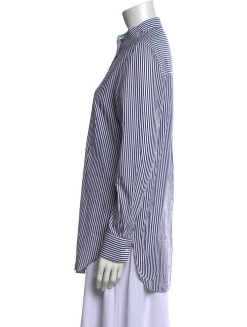Officine Generale Striped Long Sleeve Button-Up Top