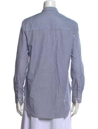 Officine Generale Striped Long Sleeve Button-Up Top