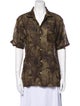 Officine Generale Printed Short Sleeve Button-Up Top