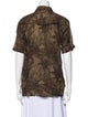 Officine Generale Printed Short Sleeve Button-Up Top