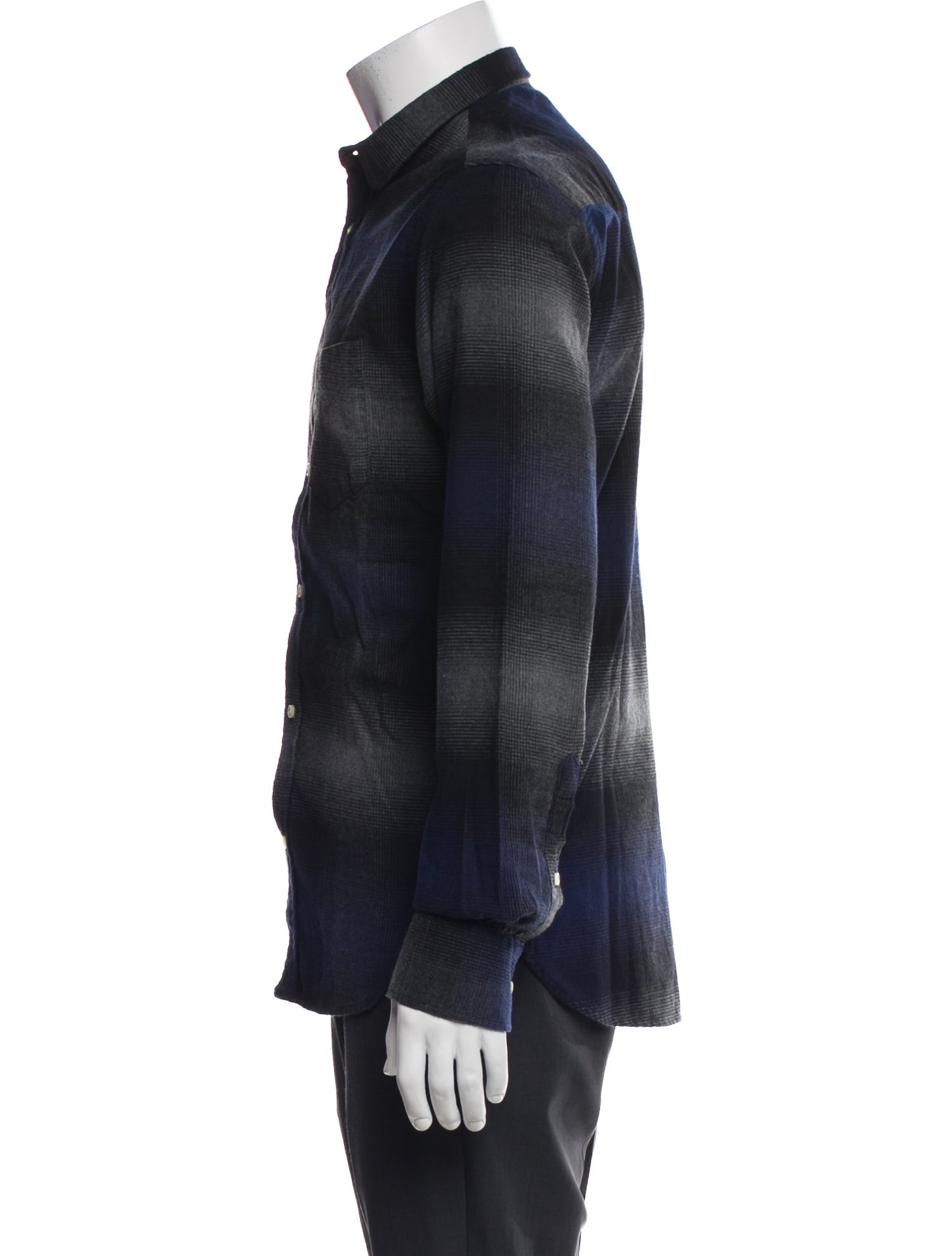 Officine Generale Plaid Print Long Sleeve Shirt