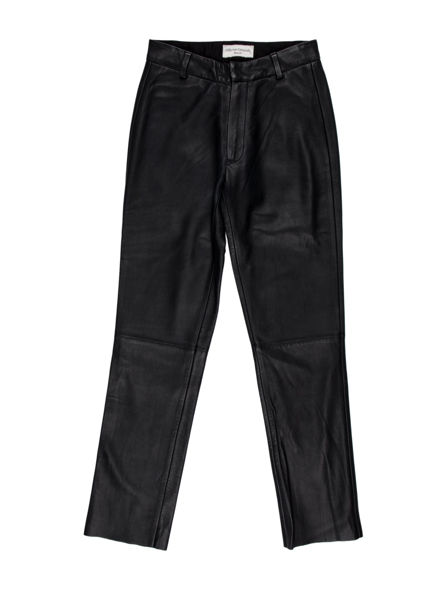 Officine Generale Leather Straight Leg Pants