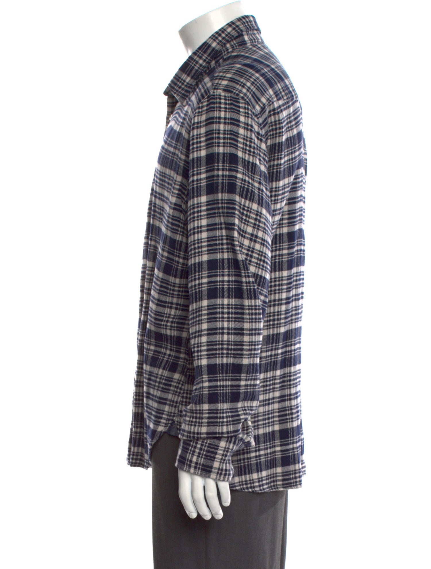 Officine Generale Plaid Print Long Sleeve Shirt