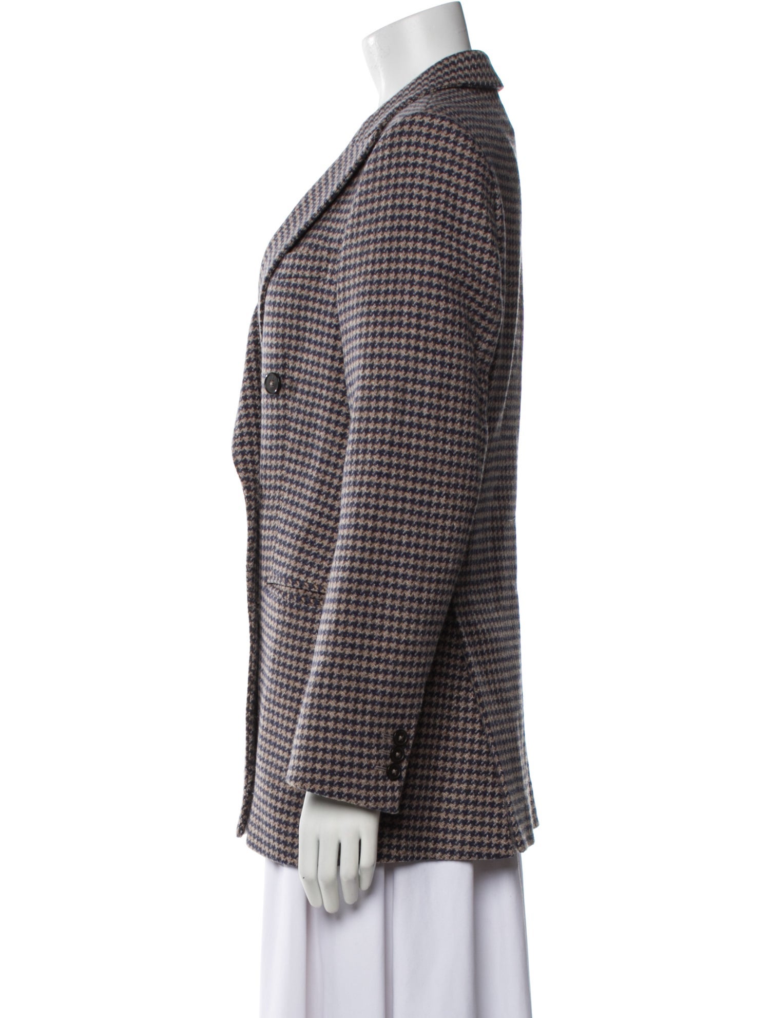 Officine Generale Wool Houndstooth Print Blazer