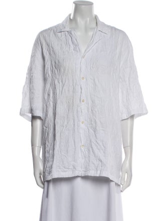 Officine Generale Short Sleeve Button-Up Top