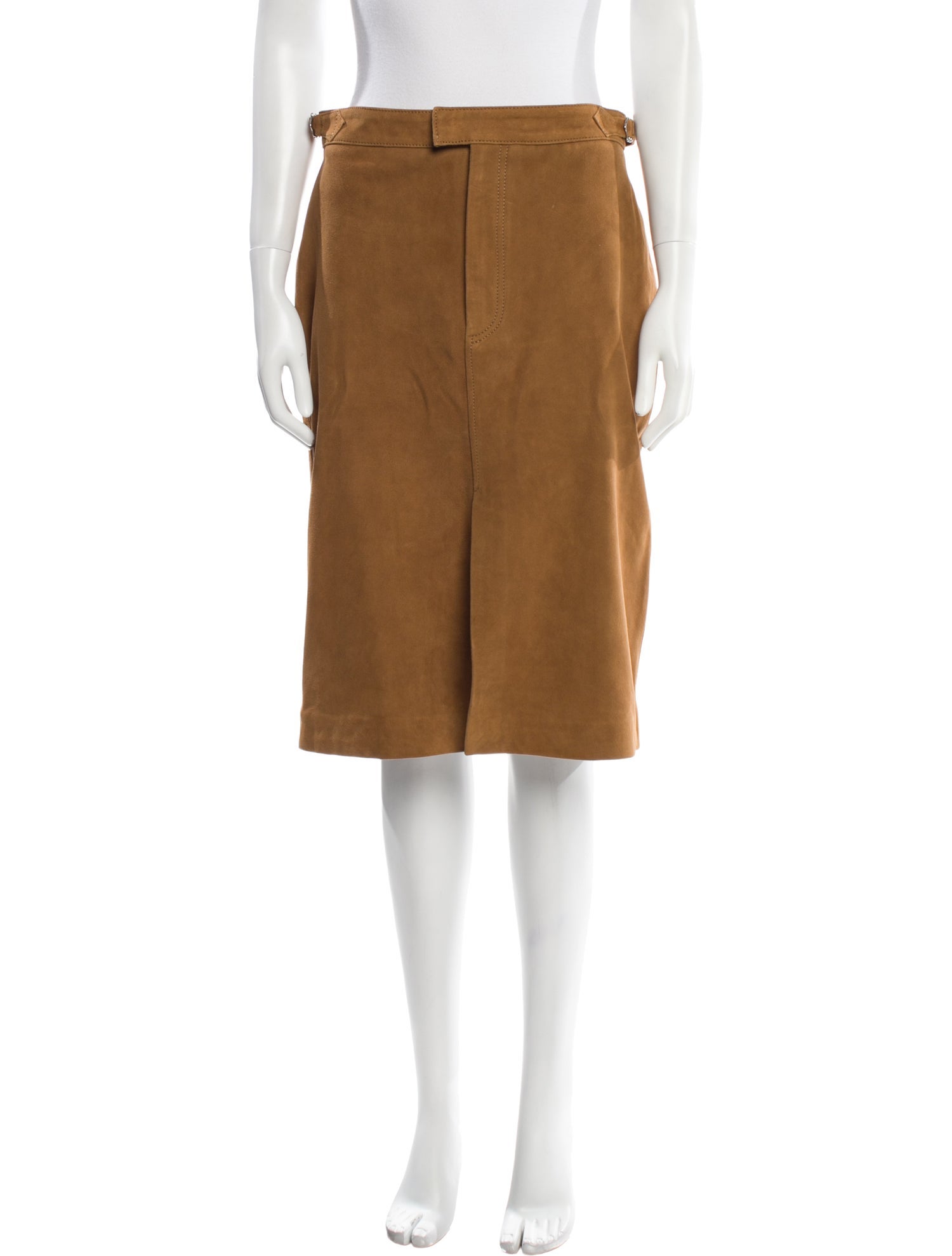 Officine Generale Suede Knee-Length Skirt