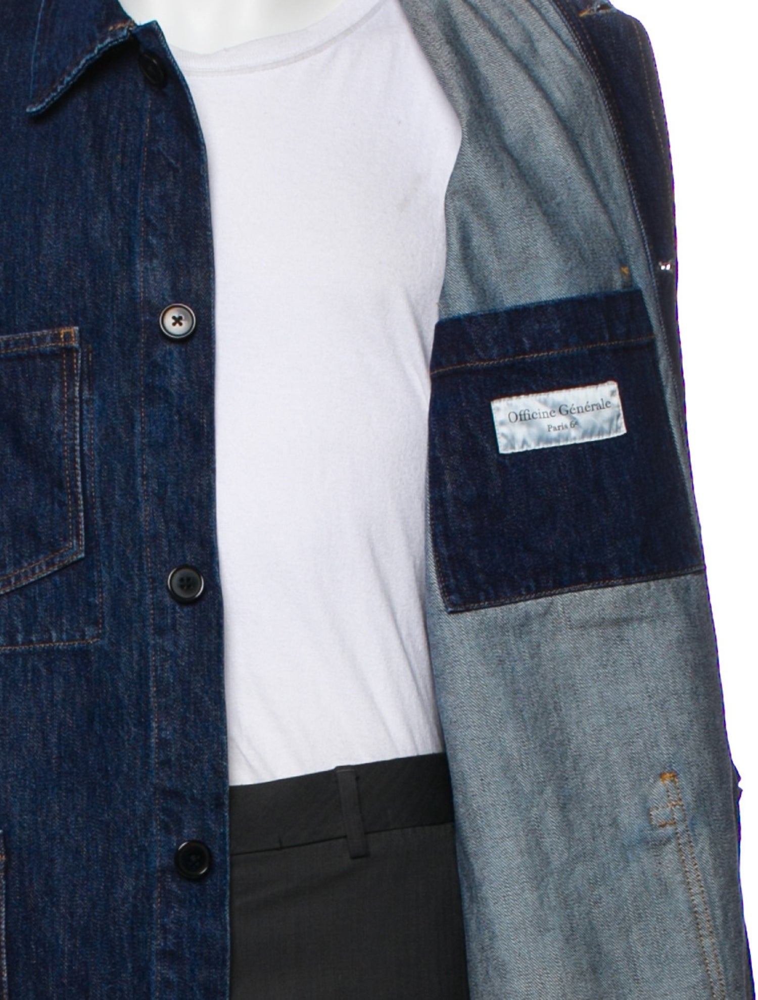 Officine Generale Plaid Print Trucker Jacket