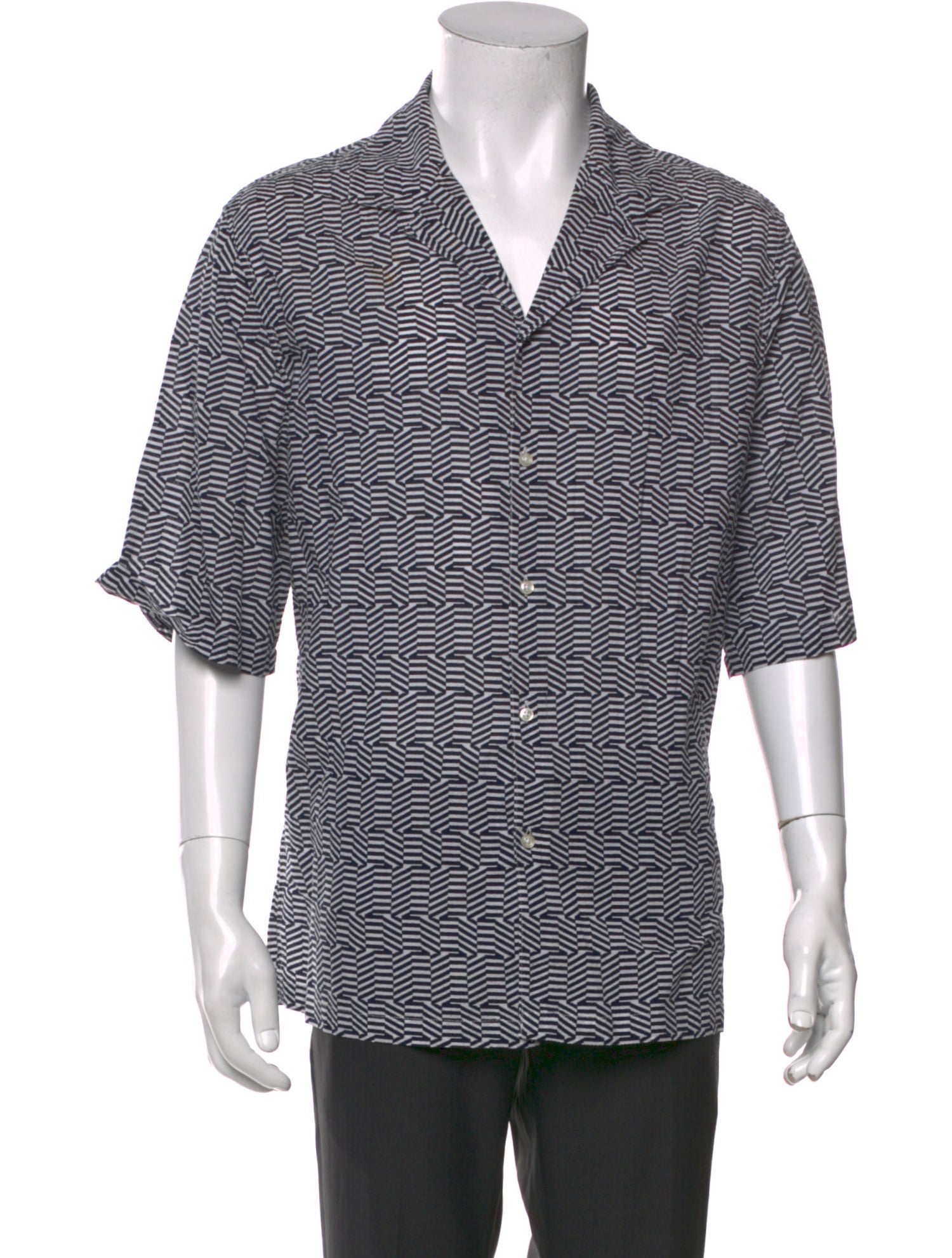 Officine Generale Striped Short Sleeve Shirt