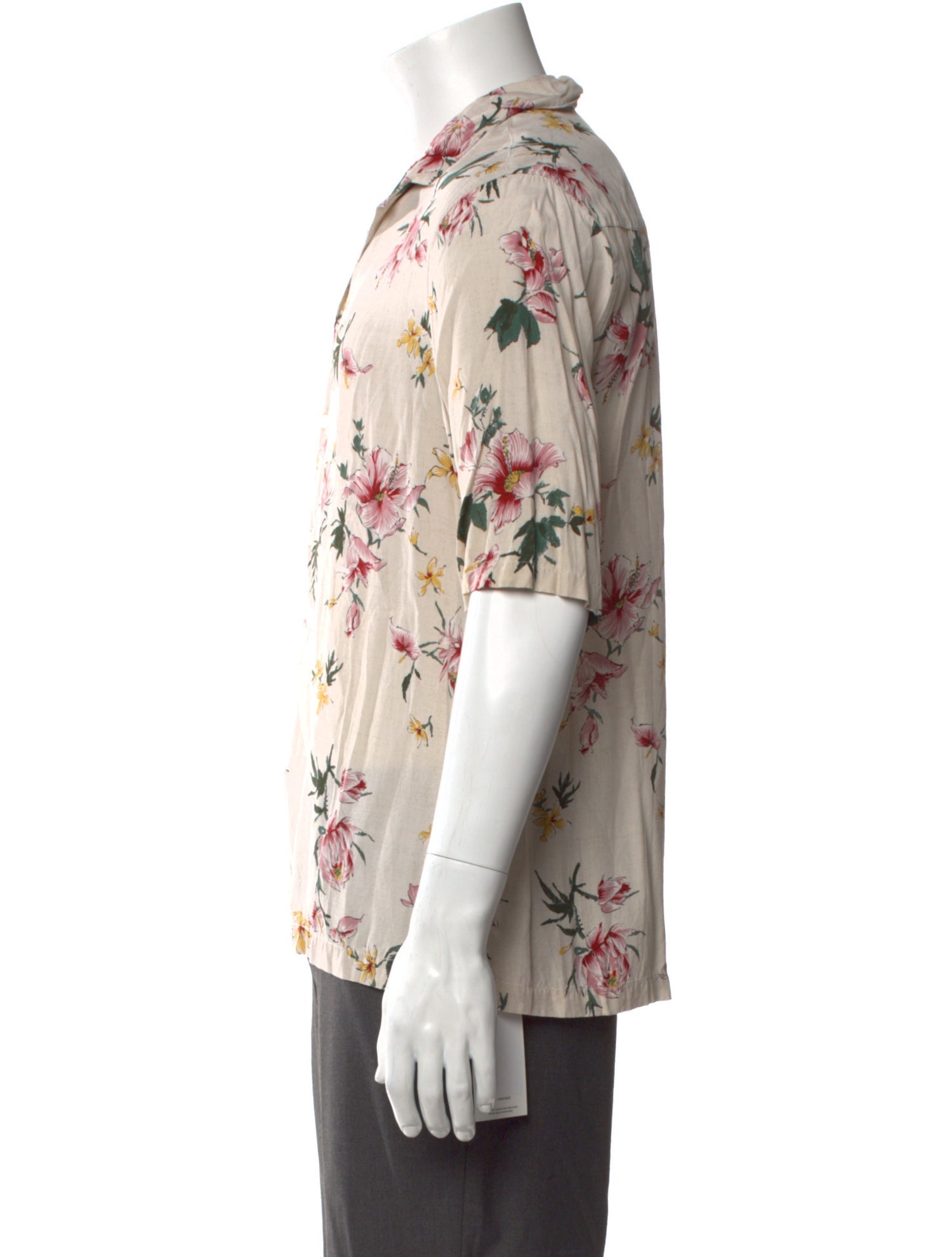 Officine Generale Floral Print Short Sleeve Shirt