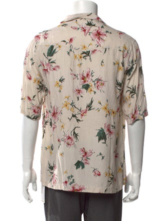 Officine Generale Floral Print Short Sleeve Shirt