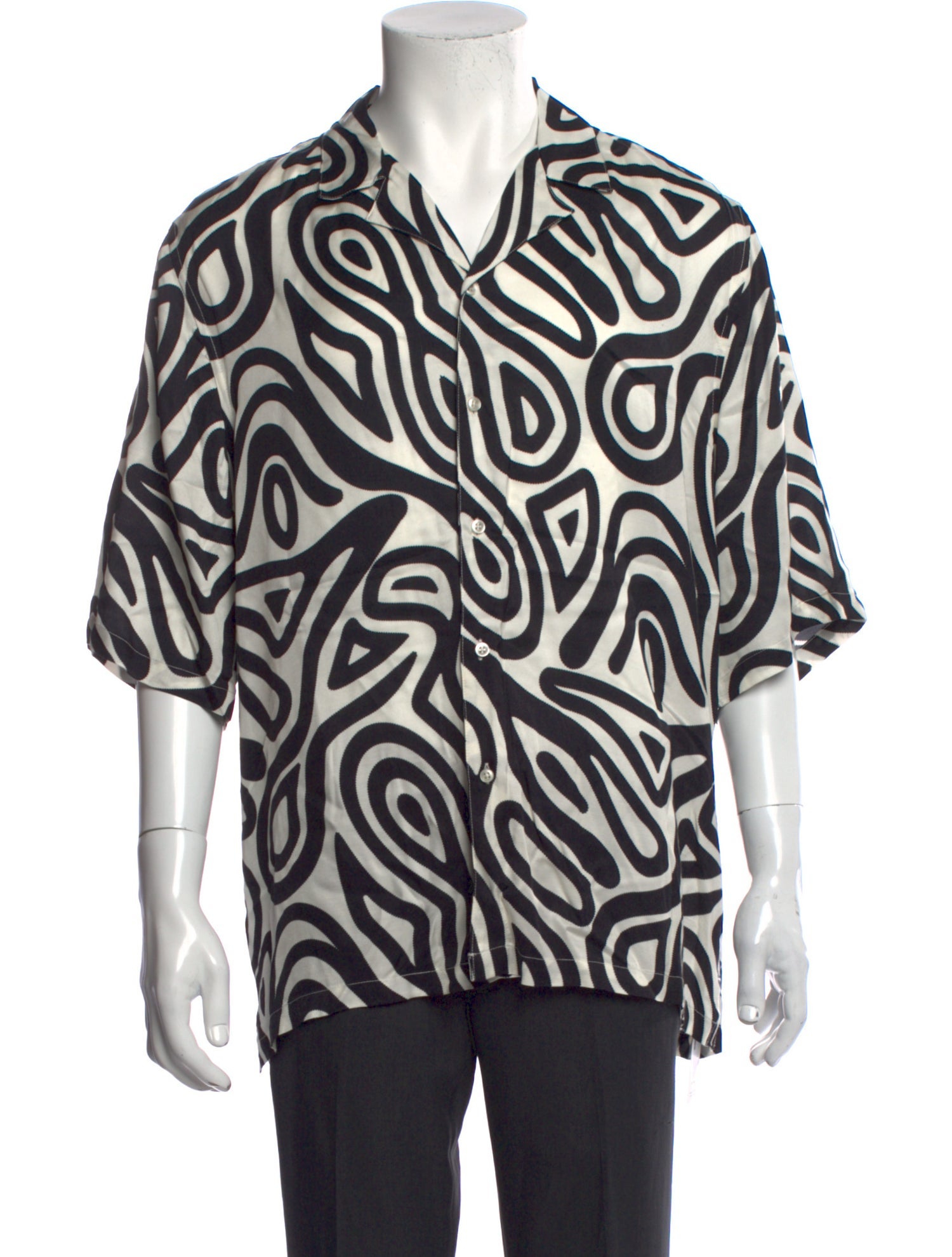 Officine Generale Printed Three-Quarter Sleeve Shirt