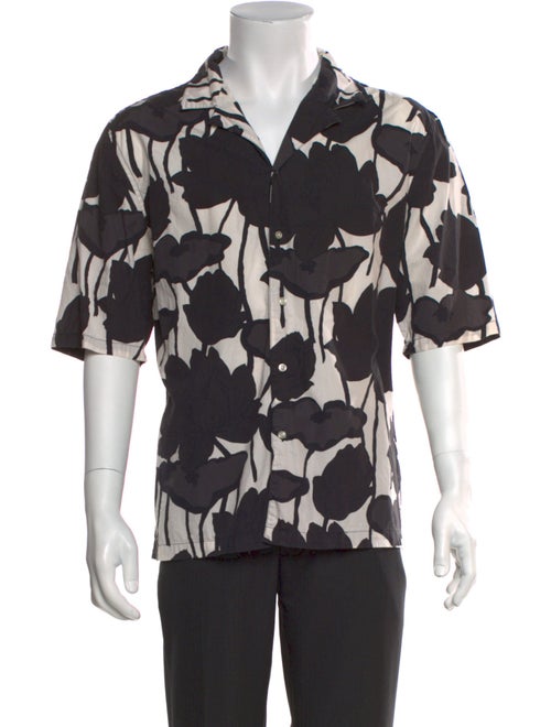 Officine Generale Floral Print Short Sleeve Shirt