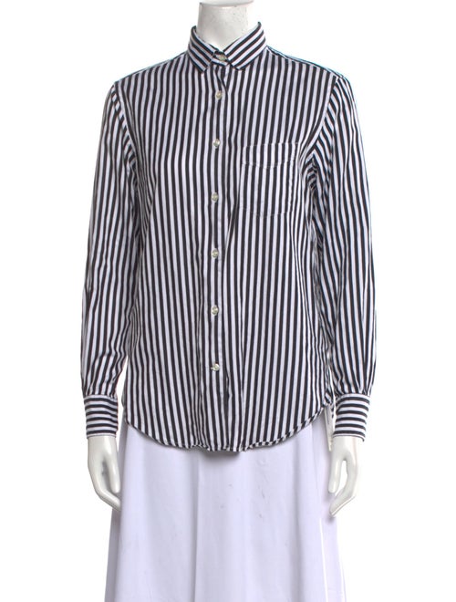 Officine Generale Striped Long Sleeve Button-Up Top