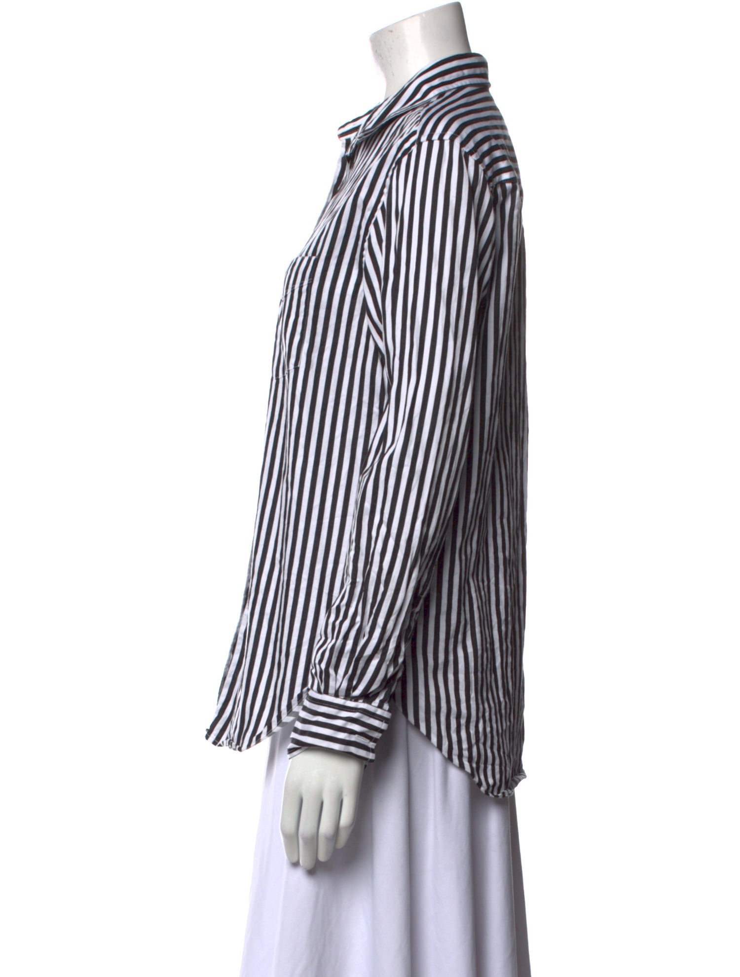 Officine Generale Striped Long Sleeve Button-Up Top