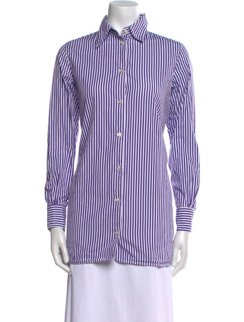 Officine Generale Striped Long Sleeve Button-Up Top