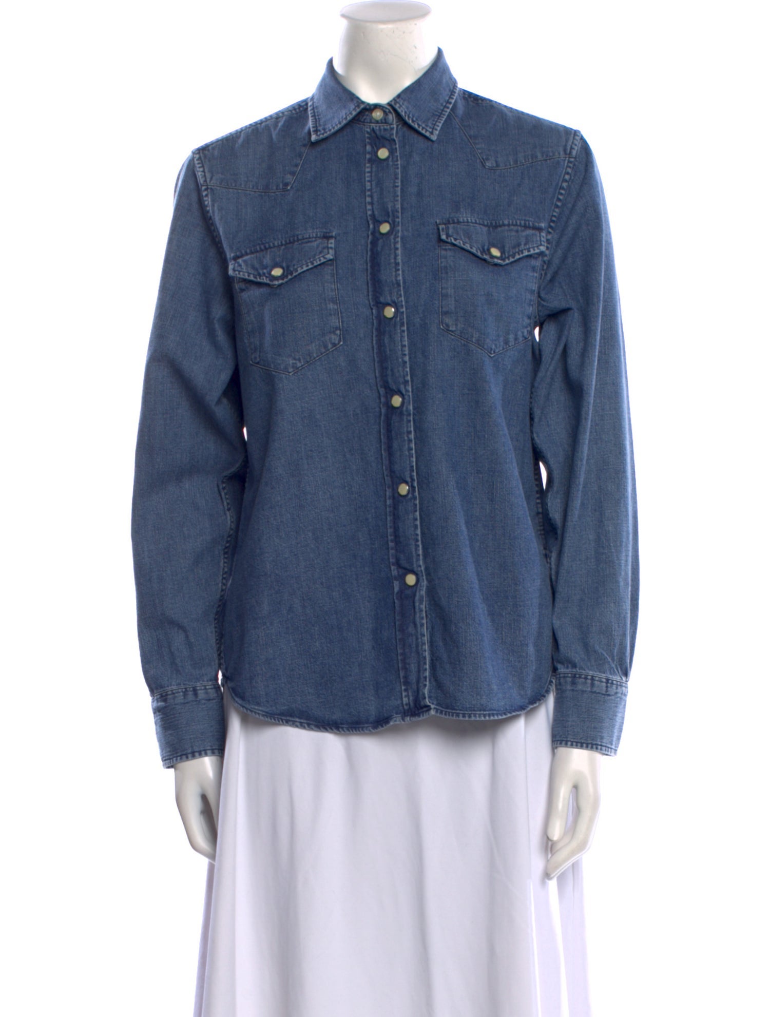 Officine Generale Long Sleeve Button-Up Top