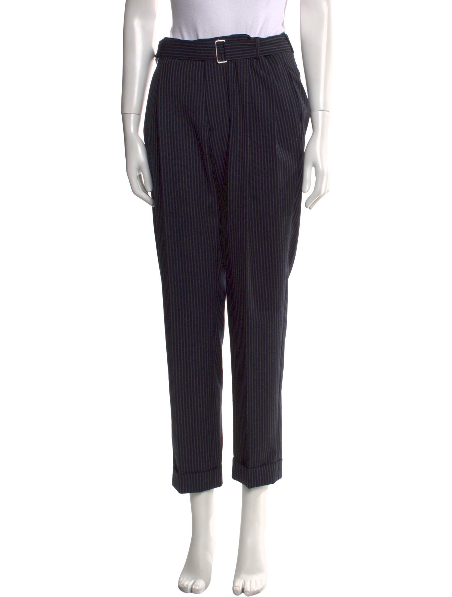 Officine Generale Striped Straight Leg Pants