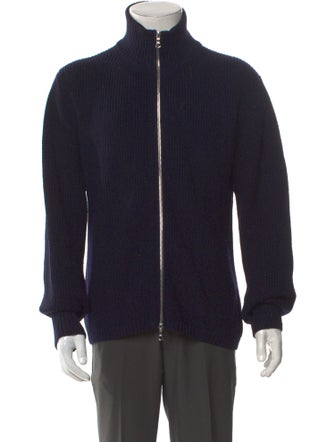 Officine Generale Merino Wool Mock Neck Cardigan