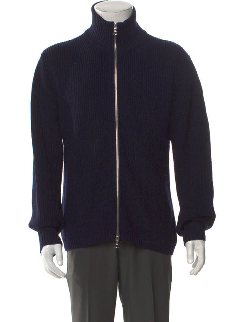 Officine Generale Merino Wool Mock Neck Cardigan