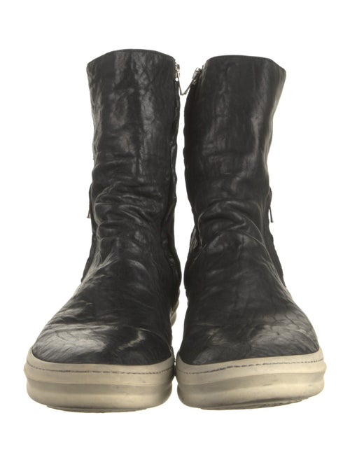 Officine Generale Leather Striped Lace-Up Boots