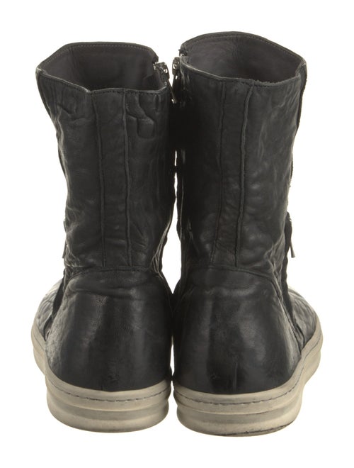 Officine Generale Leather Striped Lace-Up Boots