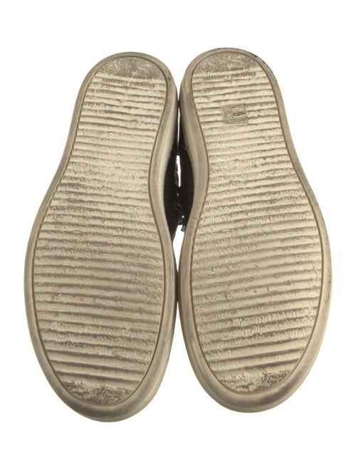 Officine Generale Leather Striped Lace-Up Boots