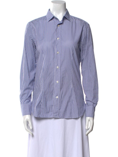 Officine Generale Striped Long Sleeve Button-Up Top